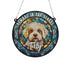 Bichon Frise Memorial Stained Glass Effect Suncatcher